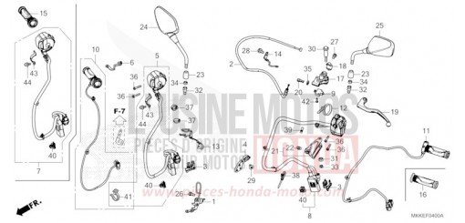 LEVIER DE GUIDON/COMMUTATEUR/CABLE (CRF1000A/A2/AL/AL2) CRF1000A2K de 2019